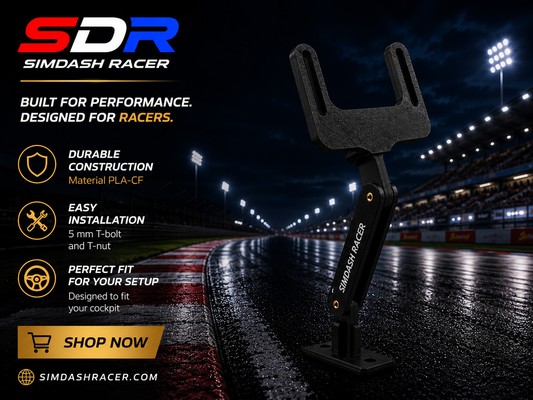 Sim Racing Dashboard Mount cockpit - Adjustable Articulated Bracket for Display Screen